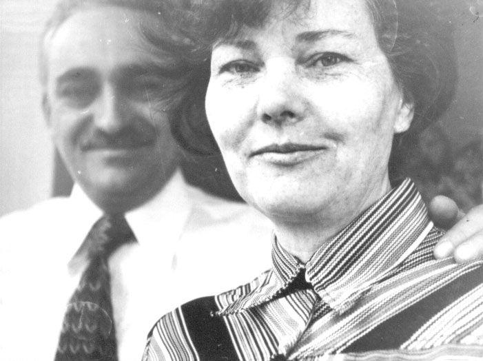 Feleségével 1985-ben