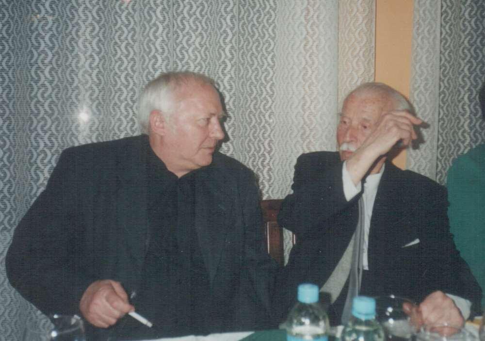 Ágh István és Takáts Gyula Kaposvárott, 2001. febr. 5. (fotó: Sebestyén Ilona)