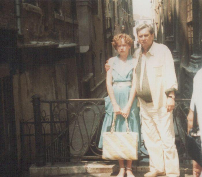 Lányával, Ágnessel Velencében (1987)