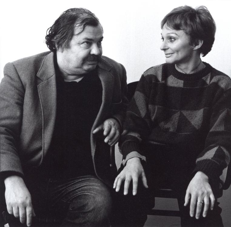 Lázár Ervin Vathy Zsuzsával (1980 körül)