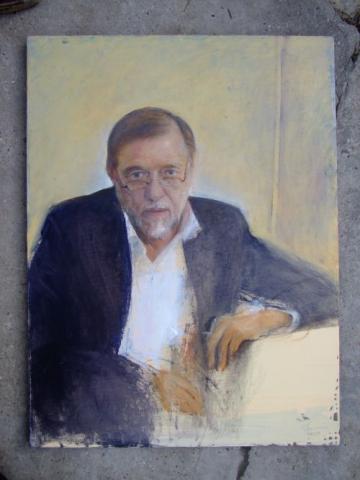 Szajkó István: Tolnai Ottó (2009, olaj, vászon, 80 x 60 cm)