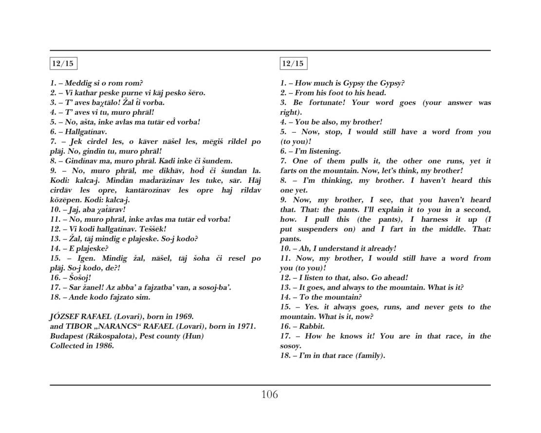 CD 12/15. Meddig szi o rom rom? - How Much is Gypsy a Gypsy? (riddles)