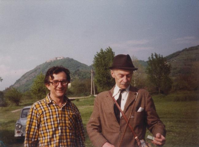 Lator László és Jékely Zoltán Visegrádon, 1980 májusa (Lisa Morpurgo felvétele)