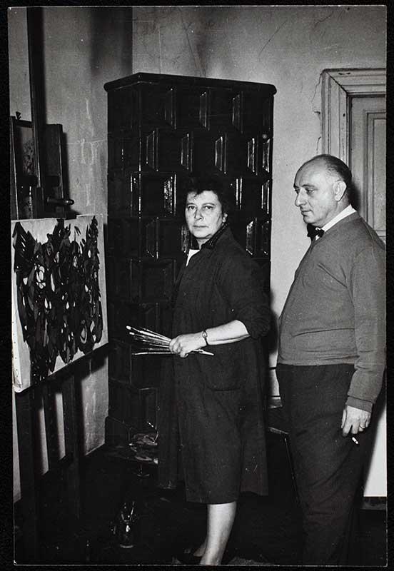 Feleségével,  Szántó Piroska festőművésszel (1972)