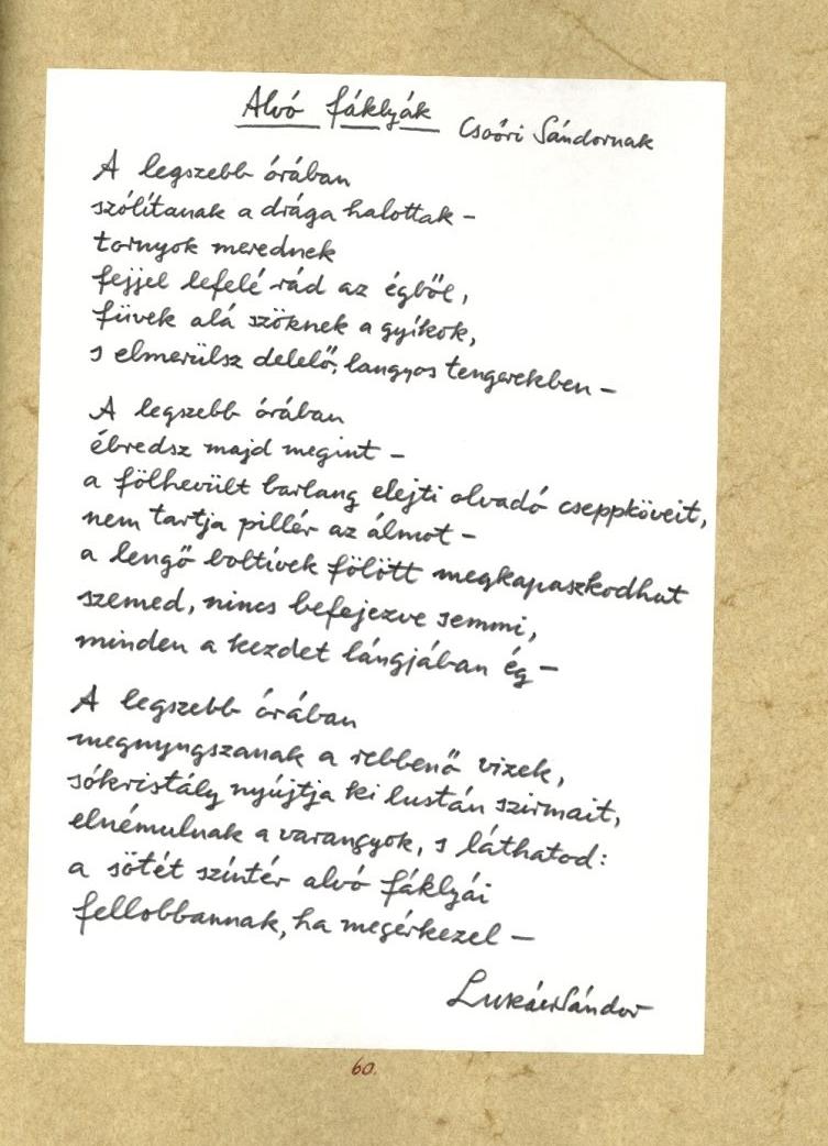 Lukács Sándor: Alvó fáklyák