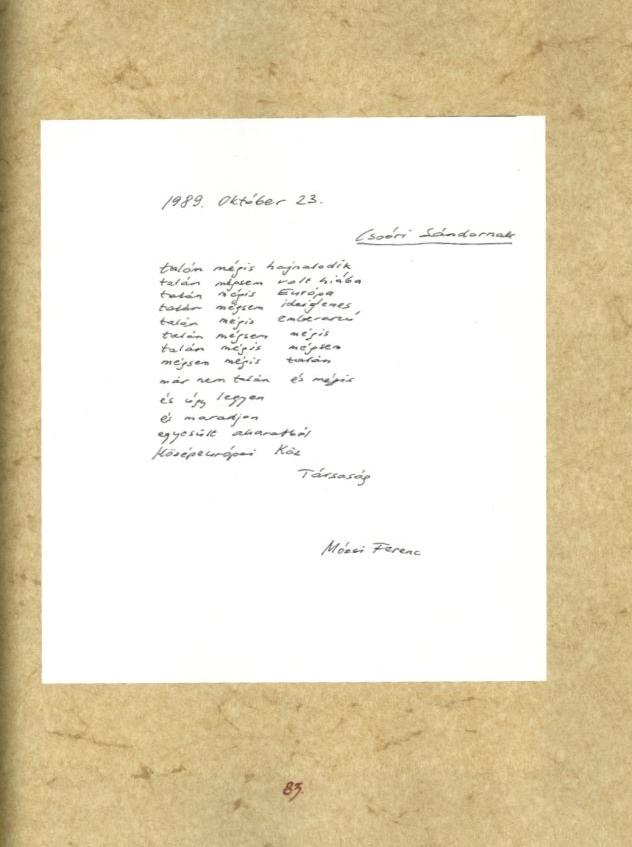 Mózsi Ferenc: 1989. október 23