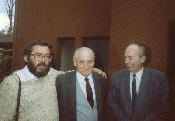 Baka István, Kányádi Sándor és Domokos Mátyás Bibó-konferencián Svájcban (1991)