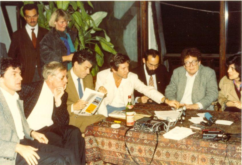 Alternatív kulturális fórum. Hans Magnus Enzensberger, Amos Oz, Tamás Gáspár Miklós, Susan Sontag (Budapest, 1985)