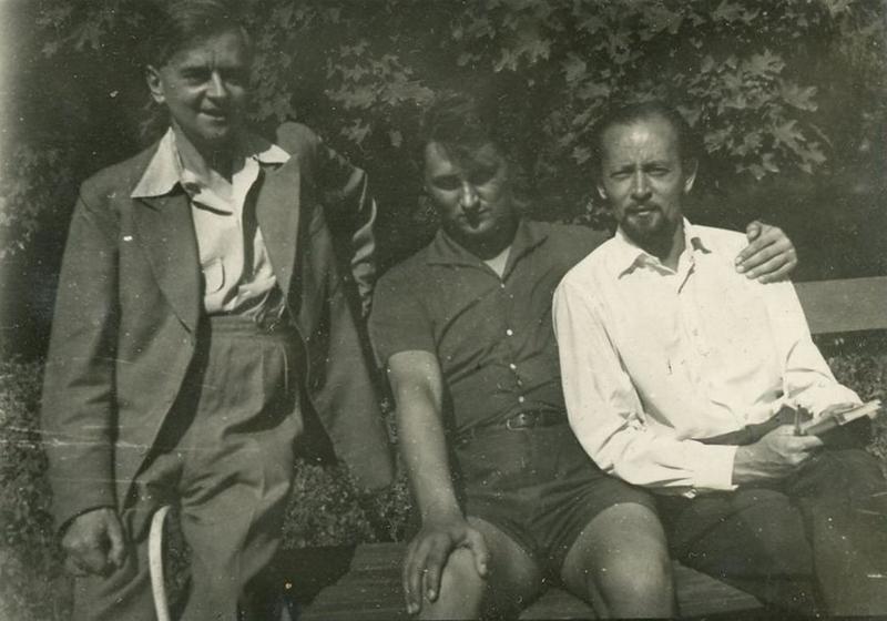 Weöres Sándor, Lakatos István és Mészöly Dezső (Szigliget, 1962 augusztusa)