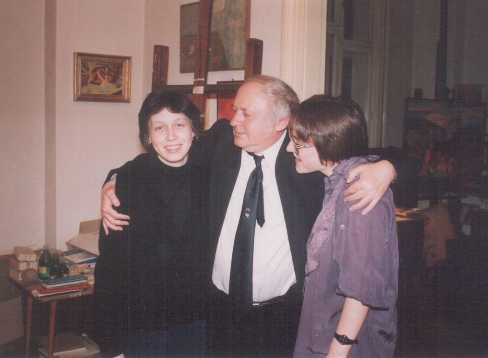 Lányaival, Zsófiával és Eszterrel a Kossuth-díj átadása után