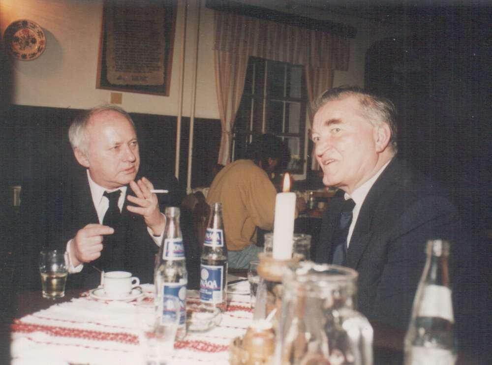 Ágh István és Czine Mihály a Dabróka Csárdában, 1995