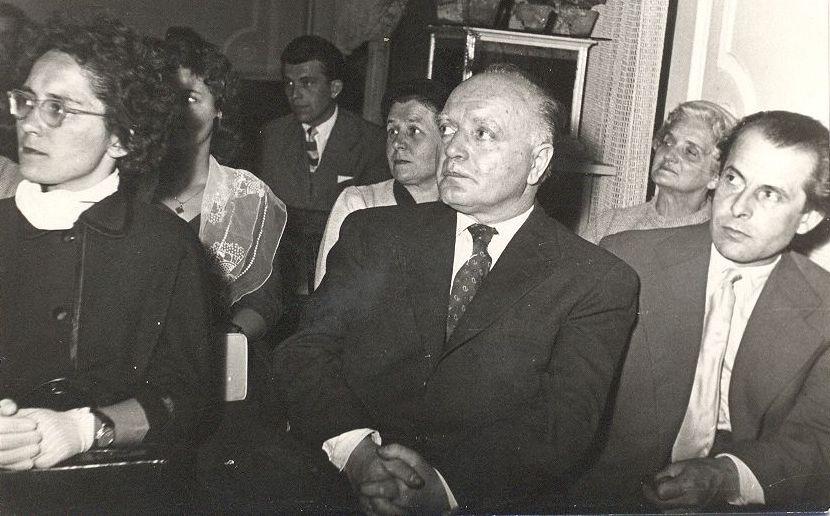 1960. március 18. Stetka Éva, Martyn Ferenc és Csorba Győző Stetka Éva és Bertha Bulcsu szerzői estjén.
