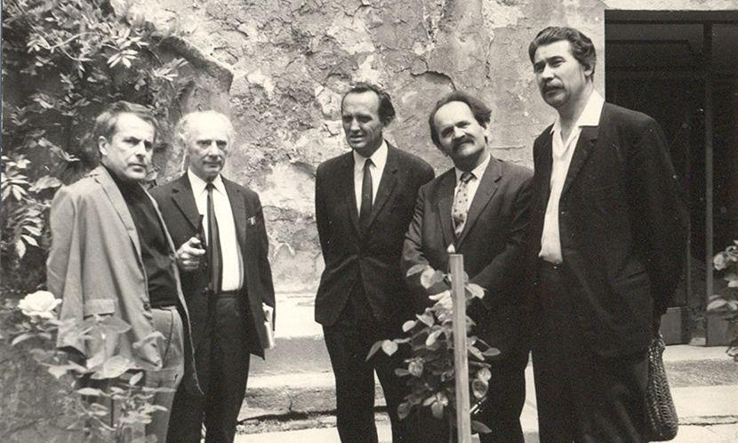 1971. június 1. Csorba Győző, Hárs László, Pál József, Jobbágy Károly és Gergely Mihály.