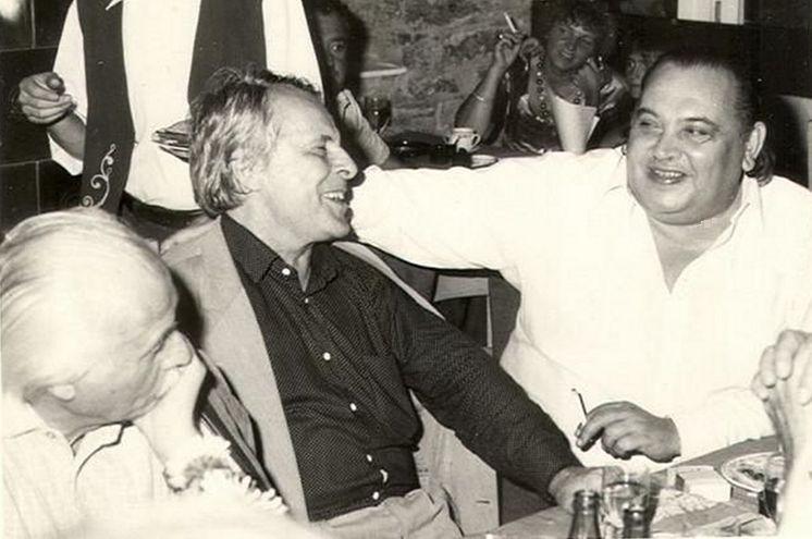 1982. szeptember 2. Takáts Gyula, Csorba Győző és Galsai Pongrác a keszthelyi Írótalálkozón.