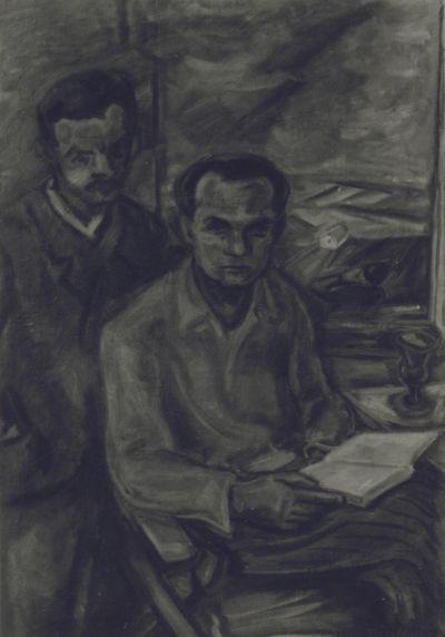 Dési-Huber István képe József Attiláról és Illyés Gyuláról (a ’30-as évek eleje)