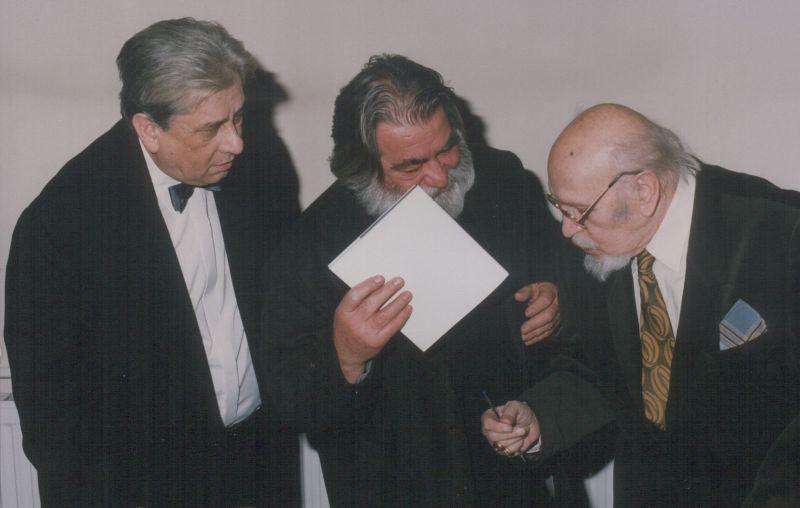 Páskándi Géza, Sára Sándor filmrendező és Gyarmathy Tihamér festőművész (1992)