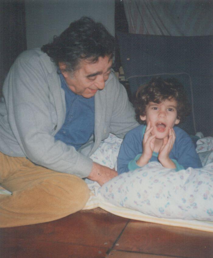 Unokájával, Tamással (1992 körül)