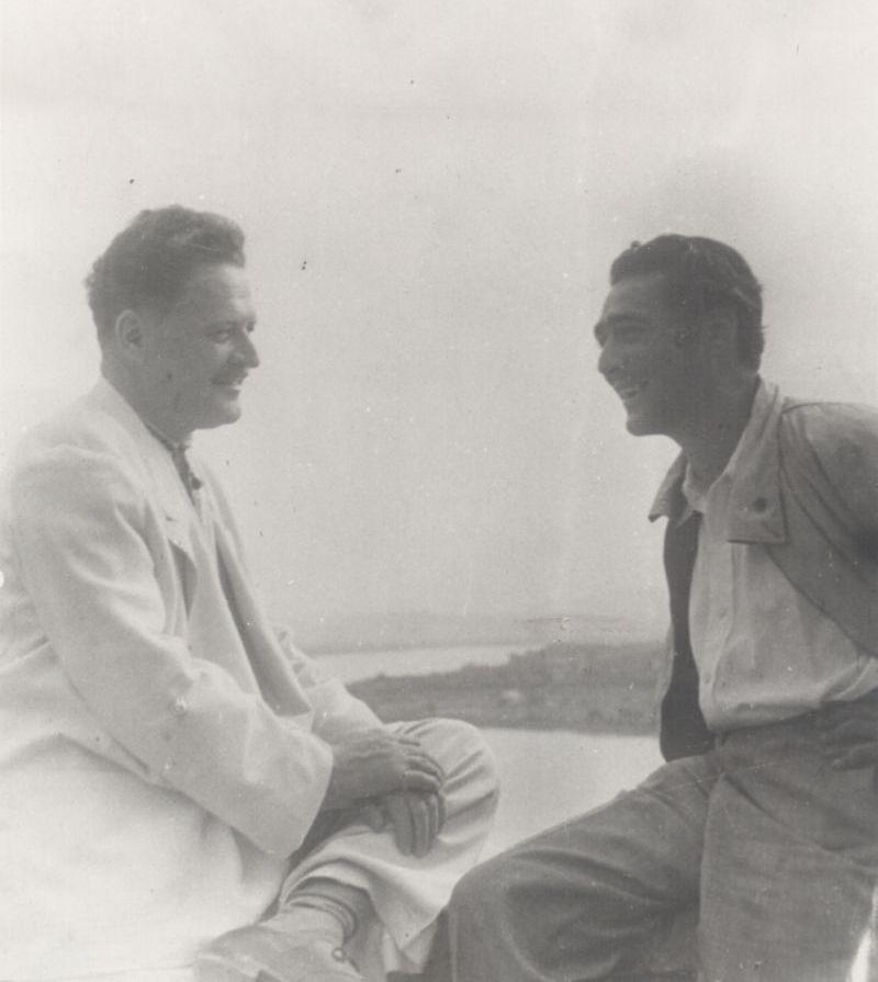 Nazim Hikmet török költő és Somlyó György a Duna-kanyarban