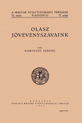 Olasz jövevényszavaink (1947)