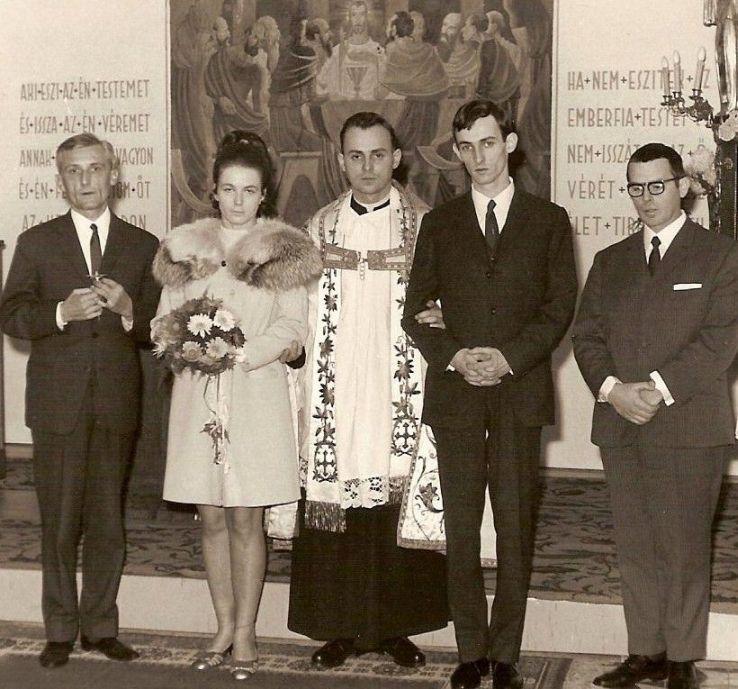 Saád Katalin és Pályi András esküvőjén tanúként Pilinszky Jánossal