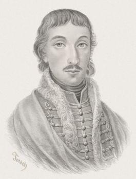 Csokonai Vitéz Mihály (Torsch Leó litográfiája. A Rajzolatok műmelléklete, 1835. Forrás: Petőfi Irodalmi Múzeum)